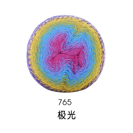 Новое поступление торт хлопка градиентной раскраски пряжа 225 G нарядная Ручная крючком пряжа для шаль детское платье Diy ручной Вязание материалов