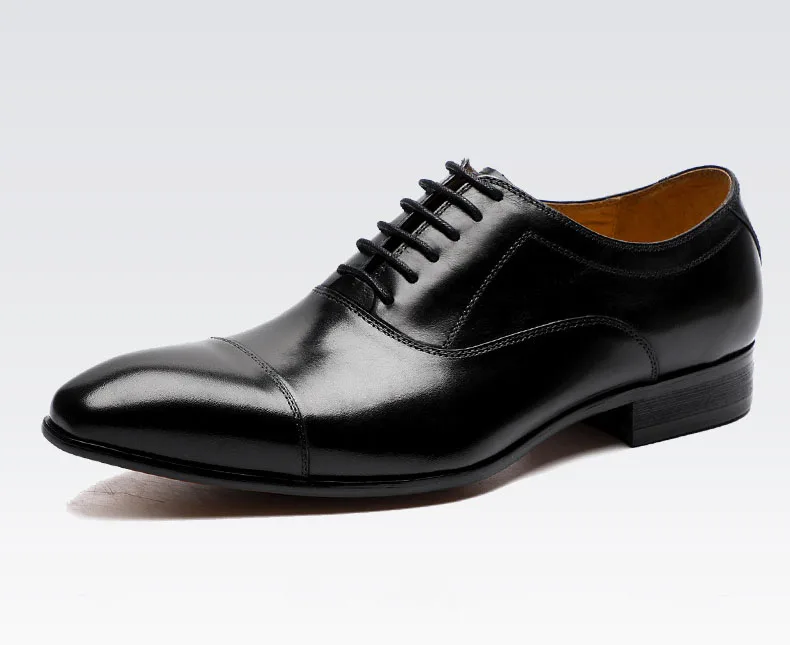 QYFCIOUFU/итальянская брендовая деловая модельная обувь из натуральной кожи; мужские туфли-оксфорды из коровьей кожи на шнуровке в стиле ретро; мужская обувь на плоской подошве