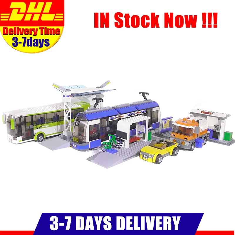 

Lepin 02023 968Pcs Public Transport Station Set City Tram Bus Car Street Sweeper Building Blocks Bricks Model Compatible 8404