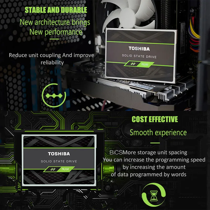 Твердотельный накопитель TOSHIBA OCZ TR200 240 ГБ 480 64 слоя 3D BiCS флеш память TLC 2 5 дюйма SATA III