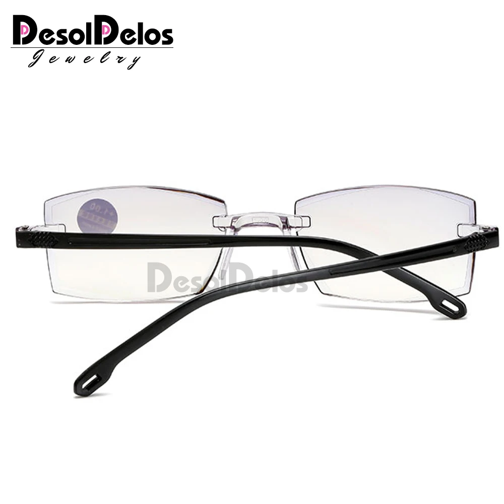 Модные ультралегкие очки для чтения без оправы, женские и мужские прозрачные линзы, анти-Blu-Ray компьютерные очки, очки для чтения Пресбиопии