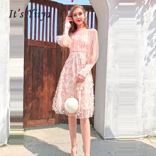 It's Yiya вечернее платье с высоким воротником женское вечернее платье халат на молнии De Soiree длинный рукав плюс размер тонкие вечерние платья E617