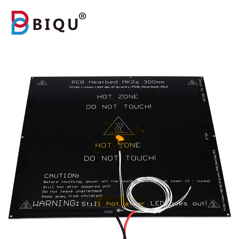 MK2A печатная плата heatbed 300*300*2 мм с кабелем + термистор 100k 12V 24V RepRap RAMPS 1 4 для запасных