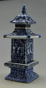 

Crafts statue Chinese Decorated Porcelain Carved Landscape Figure Tower Statue & Pot halloween