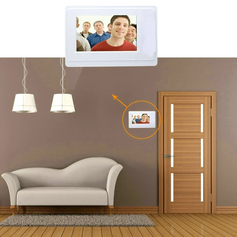 

7 inch 1V1 Video Door Phone Doorbell Intercom Kit Color LCD Screen + Security Outdoor Camera Night Vision Access Control System