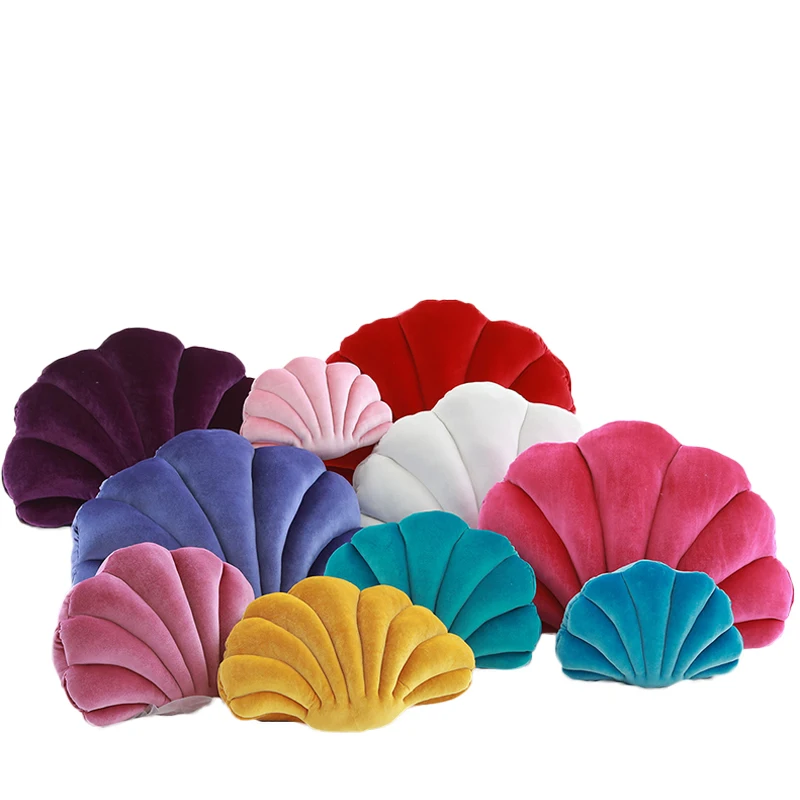 Shell Toy Colorful Shell Plush Pillow Sofa Home Decoration Pillow Hhigh Quality Creative Throw Pillow Gift for Friends alien puzzle pillow plush pillow home decoration building block puzzle comfort cushion kids christmas birthday gifts