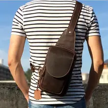 Новинка года crazy horse кожа для мужчин груди мешок мини сумка первый слой натуральной кожи