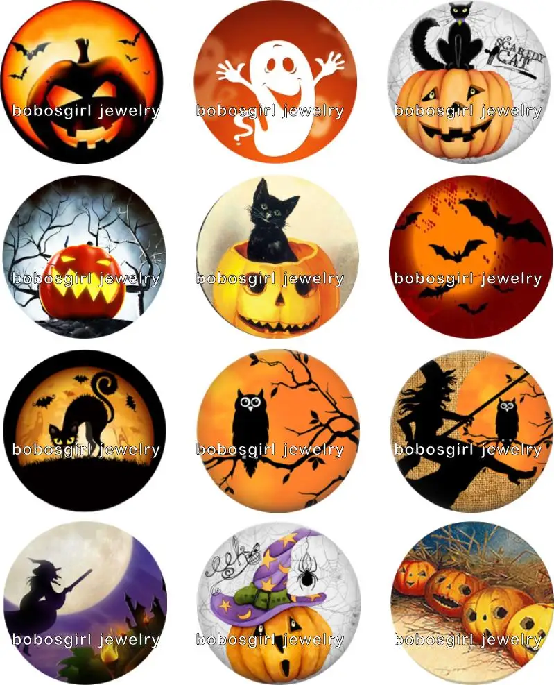 

halloween snap button Jewelry photo Round cabochon flat back Gl246