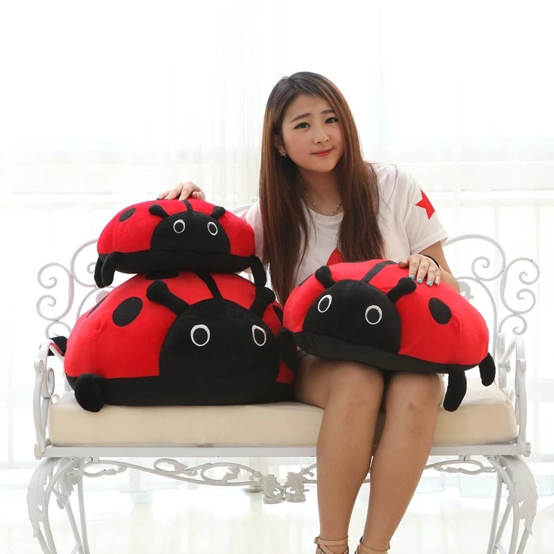 

40/50/60cm Simulation Ladybird Plush Toy Stuffed Insect Ladybird Toys For Children Education Home Decoration Decent Bed Toy