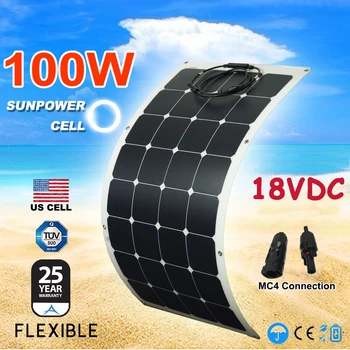 

sunpower flexible solar panel 12v 100W semi Flexible Solar Panels for camper, caravan, rv, boat