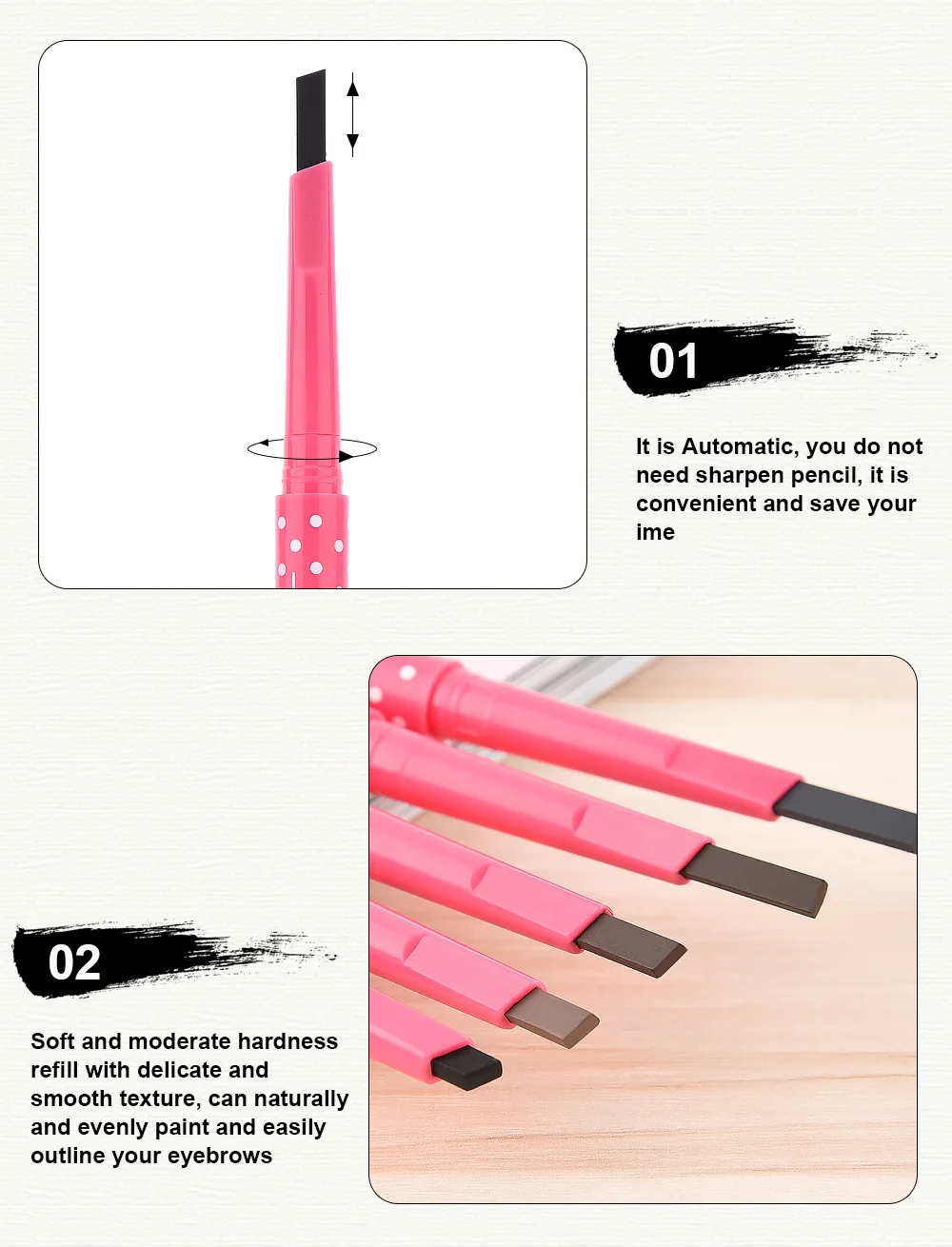 FULLJION 1 шт. карандаш для бровей долговечный водонепроницаемый прочный карандаш для бровей+ 3 трафарета для формирования бровей Набор инструментов для ухода за волосами