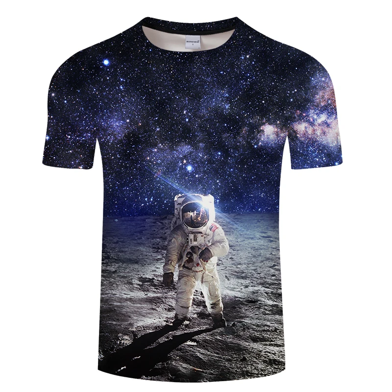 

Summer 2018 new men's wear T-shirt, 3D space exploration astronaut print T-shirt,fornite camisetas masculinaT-shirt