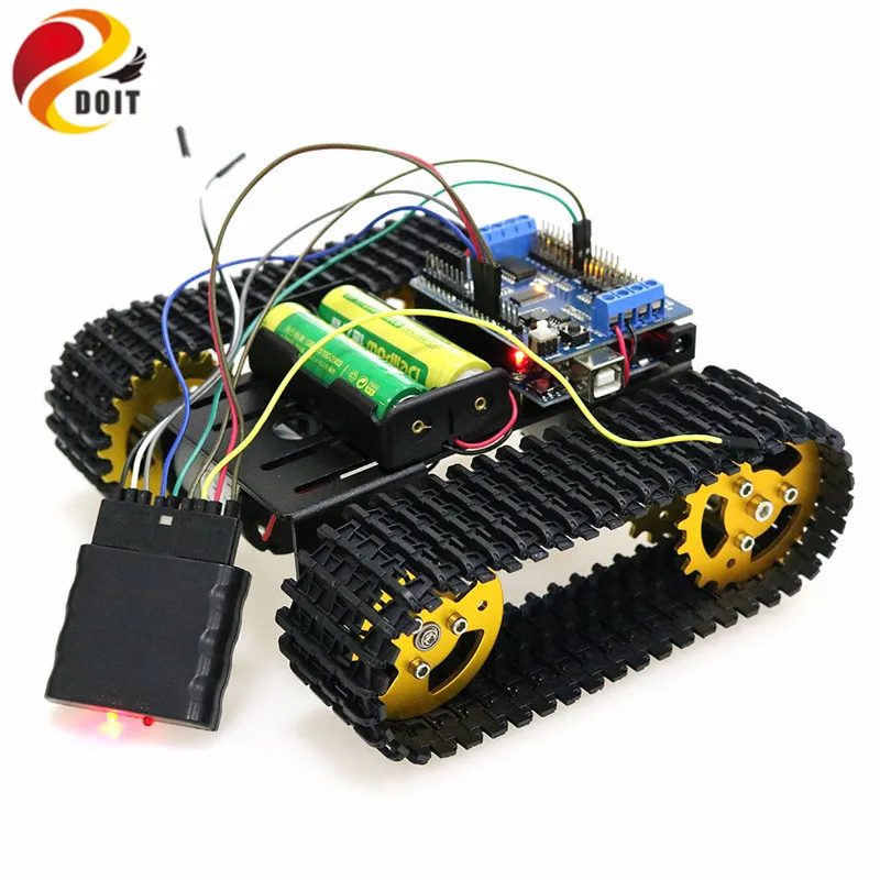PS2 джойстик управления умный робот танк шасси с двойным DC 12V мотор + плата Arduino
