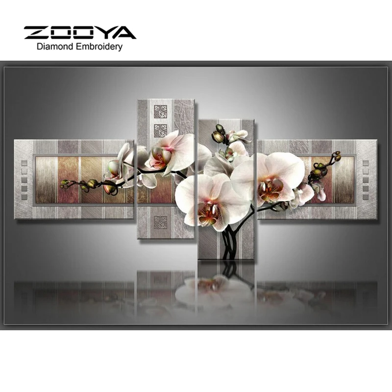 

2016 New Arts DIY 5D Diamond Embroidery Cross Stitch Diamond Painting Home Decorative Gifts Fashion Flower 4pcs Needlework BJ333