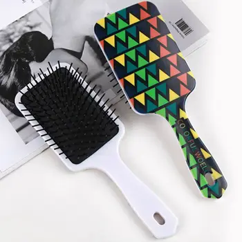 

Women Girls Bohemian Rainbow Stripes Anti-Static Air Cushion Massage Comb Portable Ball-Tipped Hairbrush Salon Hair Styling Tool
