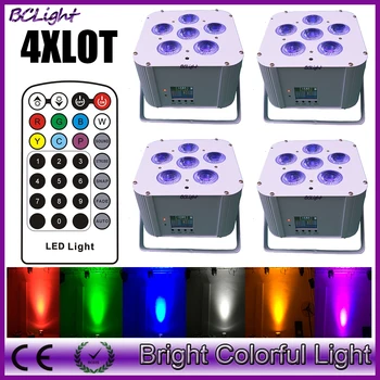 

4XLOT Wireless dmx battery powered led par up light wedding led uplight with Infrared romote controller 6*18w RGBWA UV