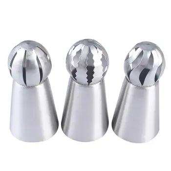 

Baking Tools 3pcs/set Cream Cake Icing Piping Russian Nozzles Pastry Tips Stainless Steel Fondant Cake Decorating Tools