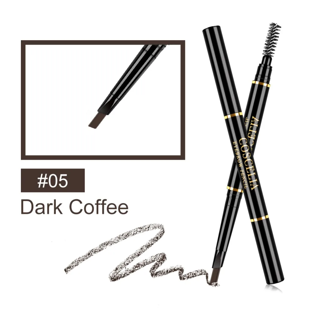 COSCELIA, Водостойкий карандаш для бровей, 6 цветов, стойкий карандаш для бровей, черный, коричневый, тени для бровей, макияж, набор для бровей