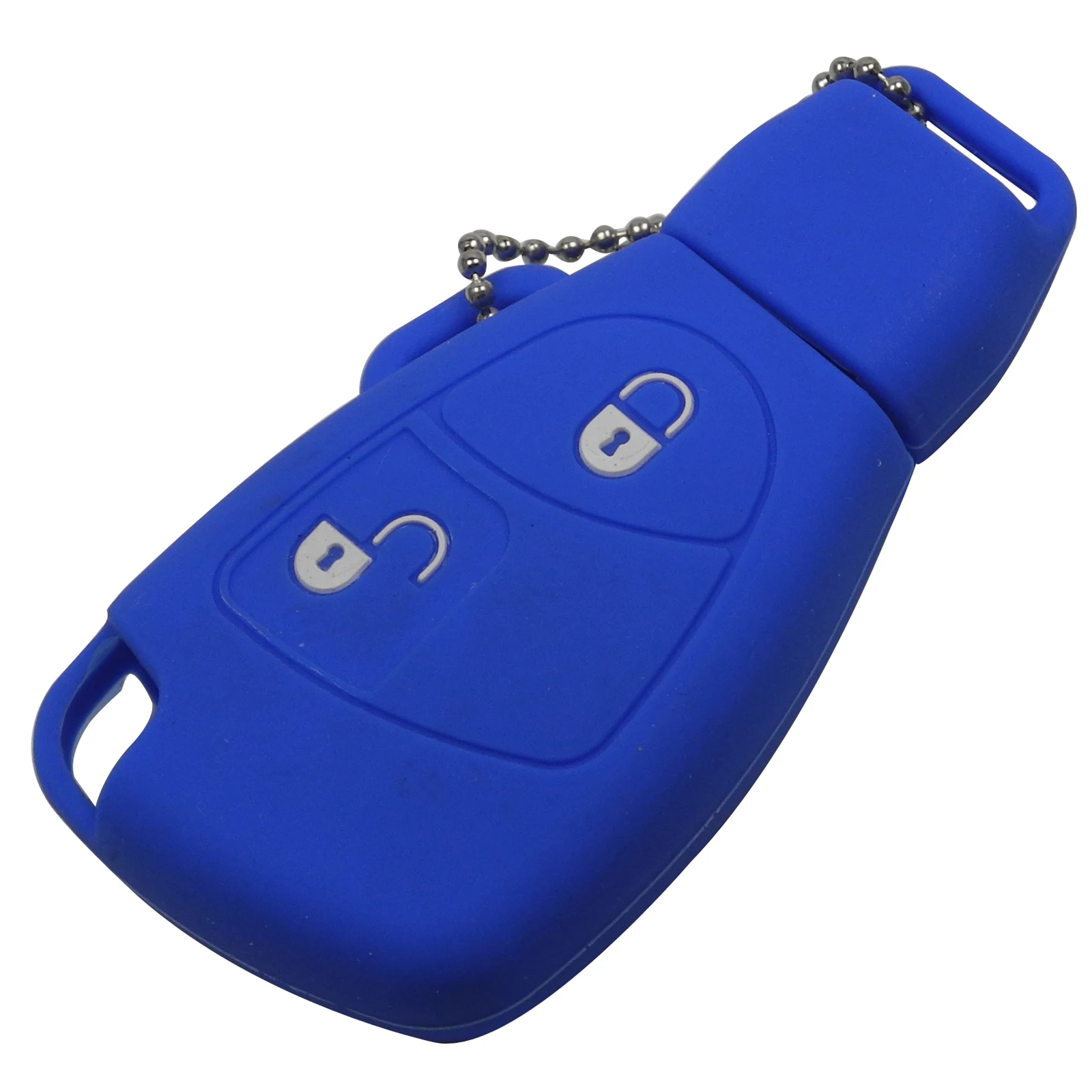 Bilchave Стайлинг дистанционный ключ-брелок от машины силиконовый чехол протектор для Mercedes Benz B C E ML S CLK CL автомобиль-Стайлинг 2 кнопки - Цвет: darkblue