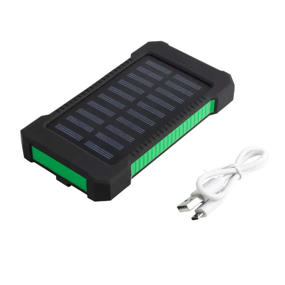 Двойной USB солнечной энергии зарядное устройство водонепроницаемый 300000 мАч портативный солнечной энергии ed двойной аккумуляторный, с подзарядкой от USB банка для наружного аварийного - Цвет: Зеленый