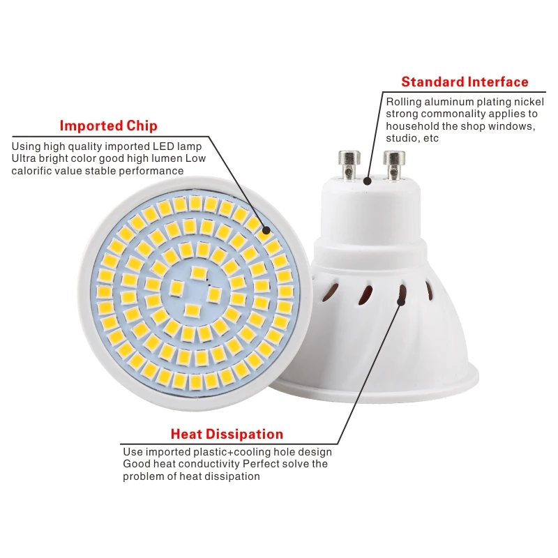 Lampada LED Spotlight Bulb E27 E14 MR16 GU10 B22 220V Bombillas LED Lamp 48 60 80 LED 2835 SMD Lampara Spot Light 3w 4w 5w