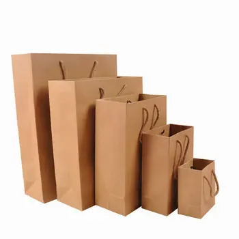 

20 Pieces No Printing Brown paper bag Shopping Bags Size 100 x 60 x 120 mm