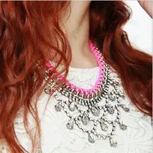 N1013 звезды с учетом, блестящие капельки ожерелье металлической оплетки