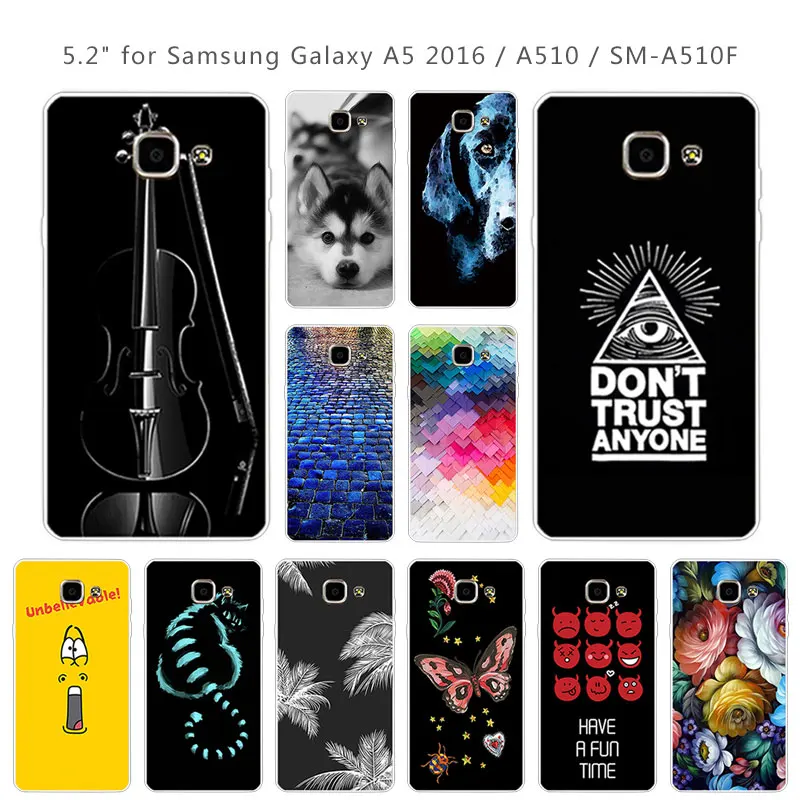 For Samsung Galaxy A5 2016 A510F Black Cover 5.2&quot Ultrathin TPU Silicon Soft Customize Brick Road Phone Case |