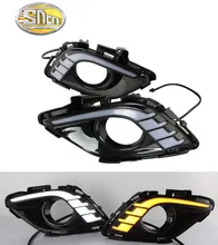 Turning Signal & Dimming style relay 12V LED car DRL daytime running lights with fog lamp hole for Mazda 6 Atenza 2013 2014 2015