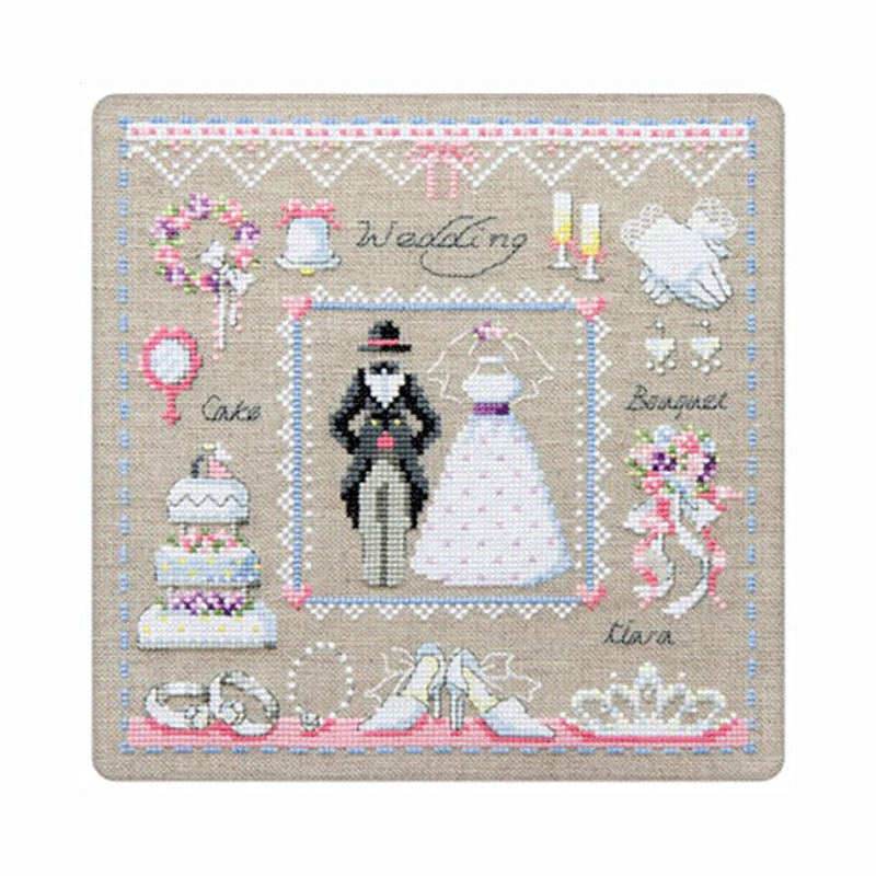 Western Style Wedding Dress Linen Embroidered Cloth Wedding Romantic Love New Cross Stitch Kit 14ct Counted Cartoon Stitching Buy At The Price Of 11 76 In Aliexpress Com Imall Com