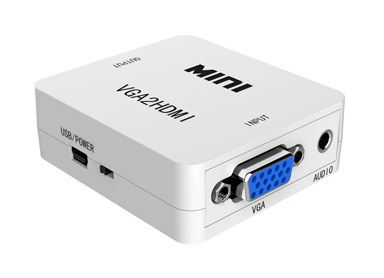 10 шт./лот мини VGA2HDMI 1080 P адаптер разъем VGA конвертер HDMI с аудио для проектора портативных ПК к HDTV С посылка