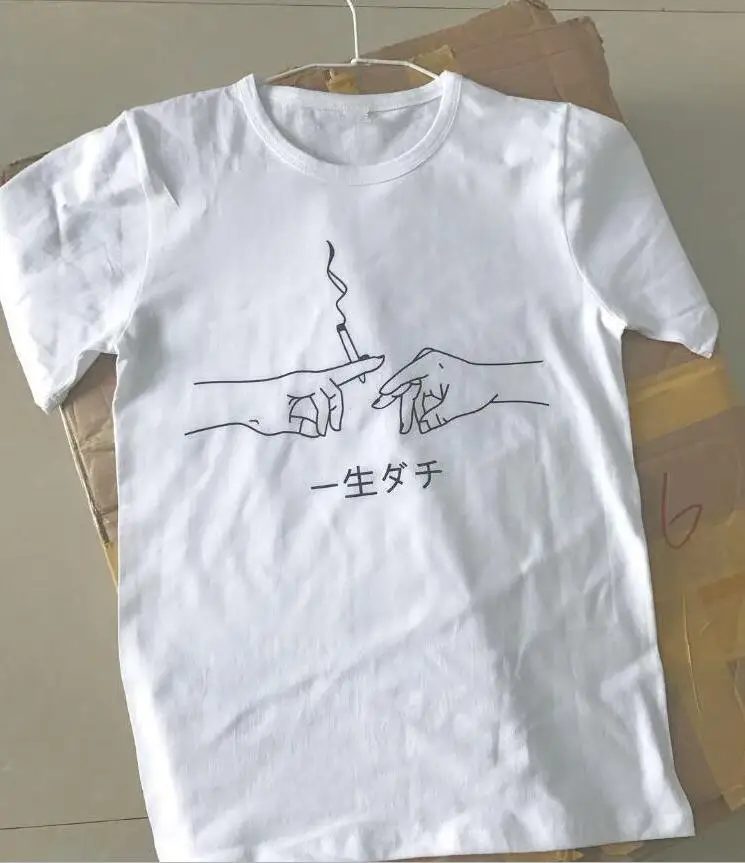 

Short-sleeved t-shirt printing female tide simple college style