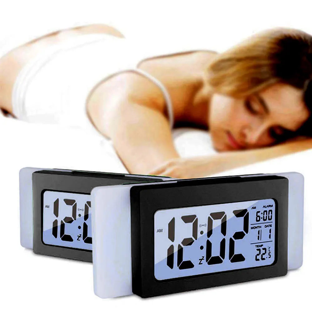 

Digital Sensor Automatic Soft Light Snooze Desk Alarm Clock Date Temperature