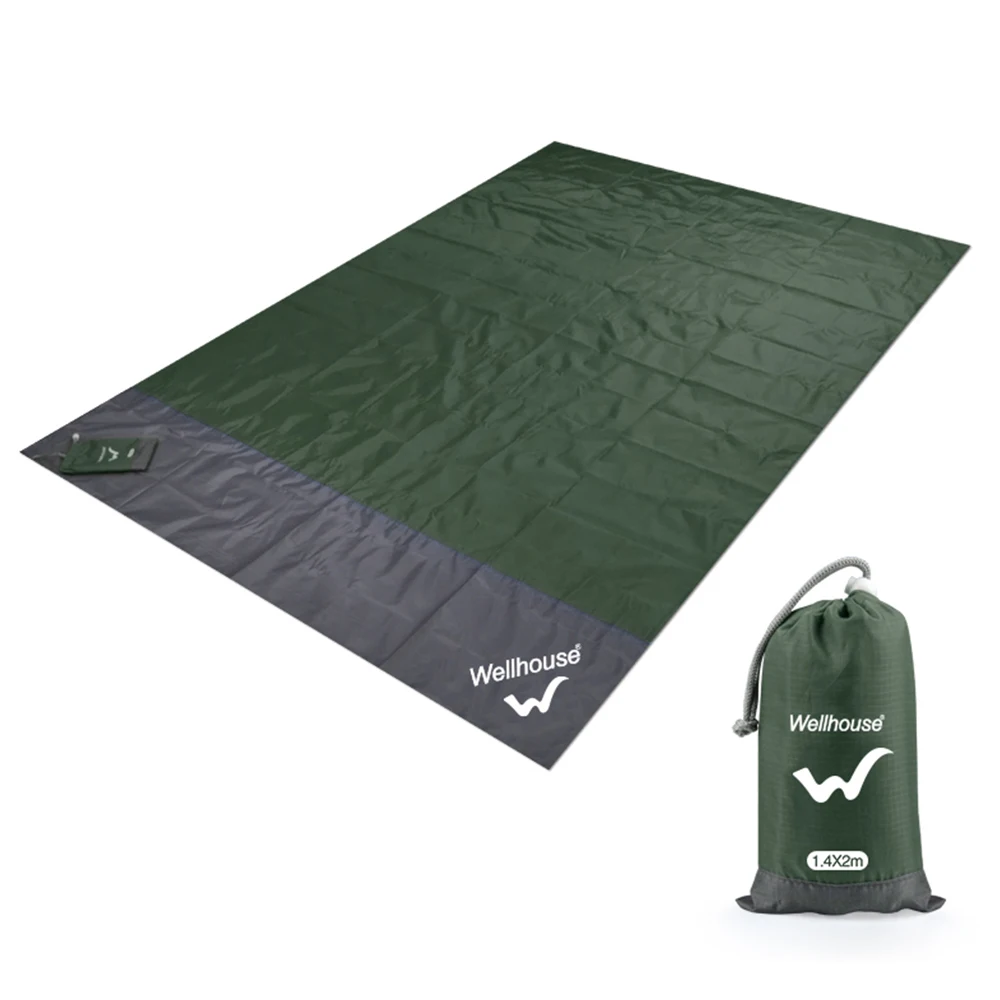 Водонепроницаемое пляжное одеяло, портативный коврик для пикника, коврик для кемпинга, матрас для пикника, пляжное одеяло, надувной матрас - Цвет: Зеленый