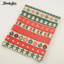 Booksew Home Textile Cotton Linen Fabric Christmas Style Sewing Tissu Tablecloth Pillow Bag Curtain Cushion Zakka CM
