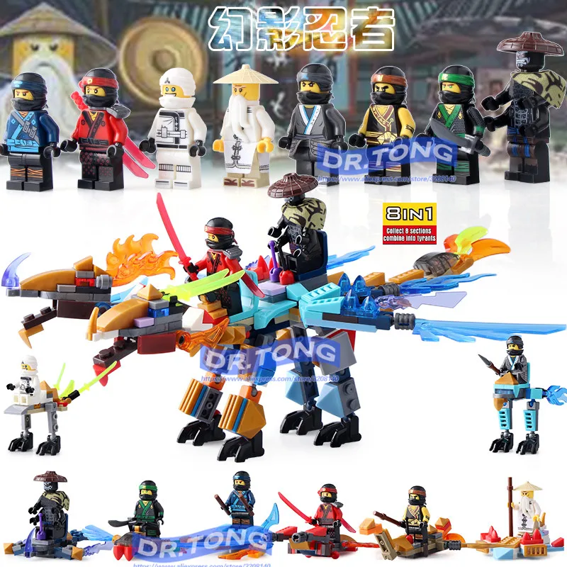 

80pcs/lot Ninja Figures SY671 Sensei Wu Lloyd Jay Kai Nya Cole Zane Garmadon Building Blocks Model Bricks Toy For Children