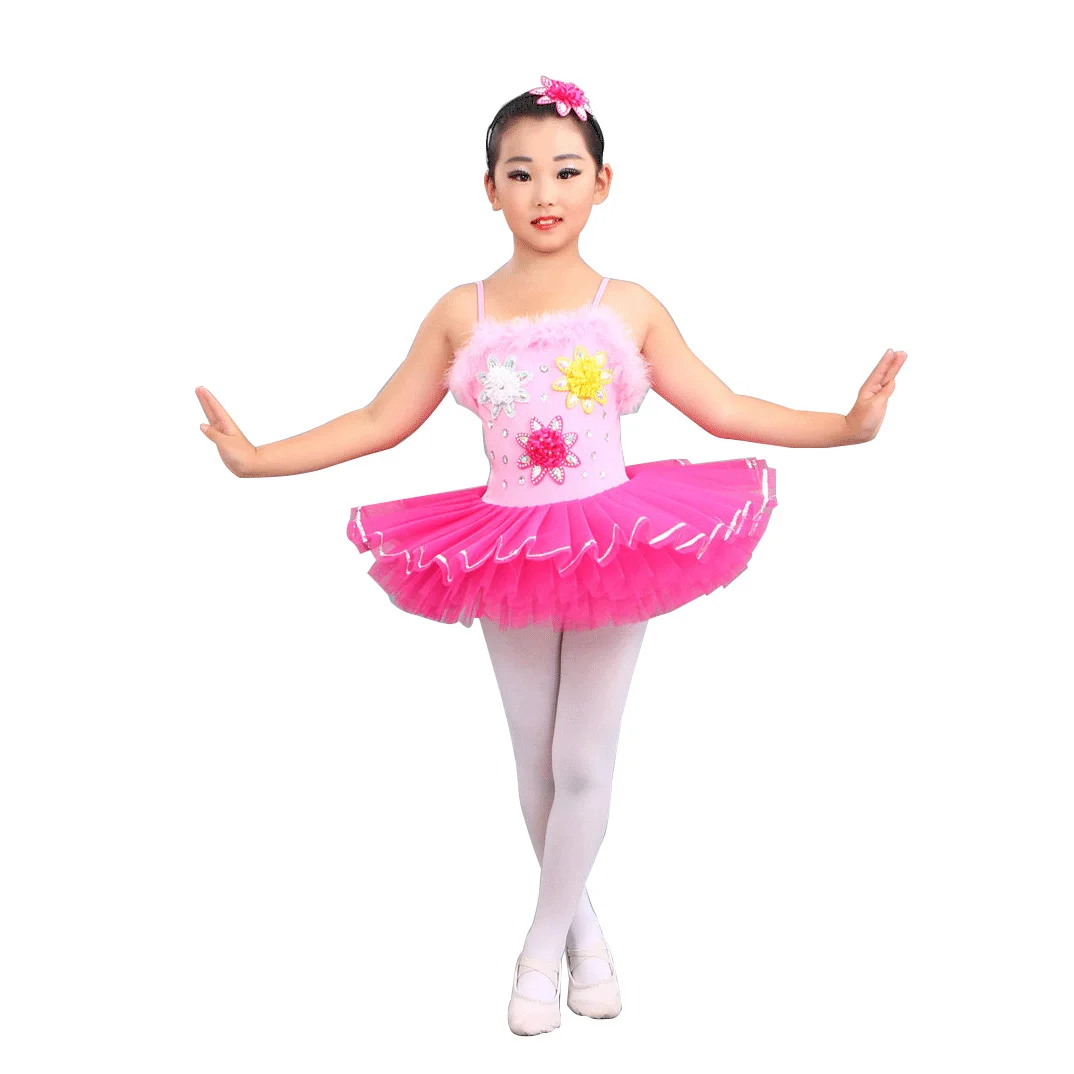 3pcs Set!! Hot Pink Yellow Sky Blue and White Kids Ballet Dress Girls ...