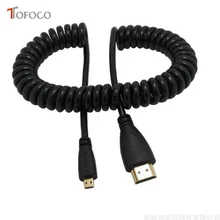 TOFOCO High-Speed Spring Micro HDMI to HDMI Cable Gold-Plated Supports Ethernet 3D 4K Audio Return Cabo for HDTV XBox Tablet