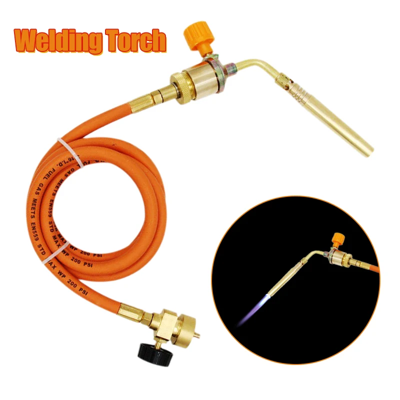 Liquefied Gas Welding Torch Oxygen-free Welding Heating Gun Plumber Soldering Gas Gun Torch with 1.5m Hose