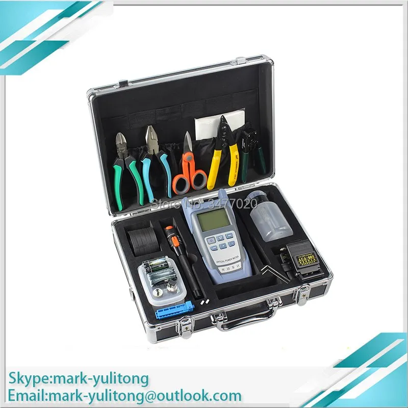 

FTTH Tool Kit with AUA-60S fiber cutter 10 km red pen optical power meter Set 3