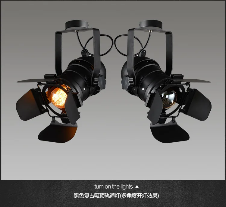 Adjustable 4 Leaf Vintage E27 Base celling iron lamp Industrial project Light Retro Lamp for Coffee Bar Loft style Fixture