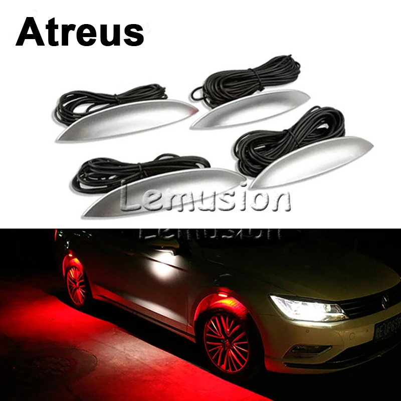 Atreus 4 шт. колеса автомобиля Шины для бровей светодиодный атмосферная лампа