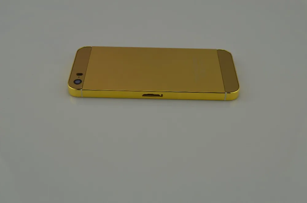 24K золотой корпус для iphone 5s 24K Золотая обшивка корпуса для iphone 5s со всеми боковыми кнопками