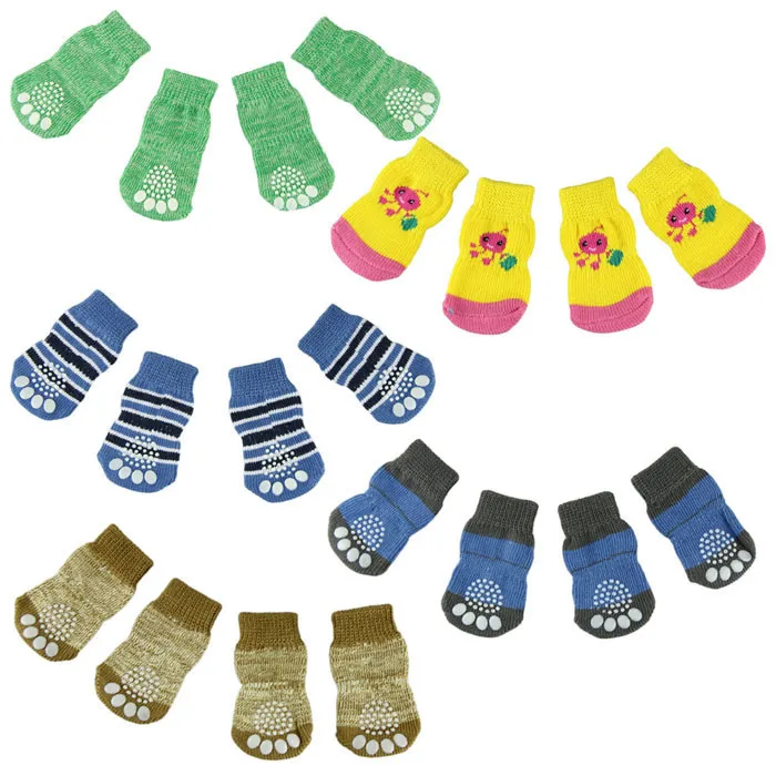 4 шт. милые носки для щенков и собак нескользящие носки для собак Носки для питомцев Cachorro Прямая#15