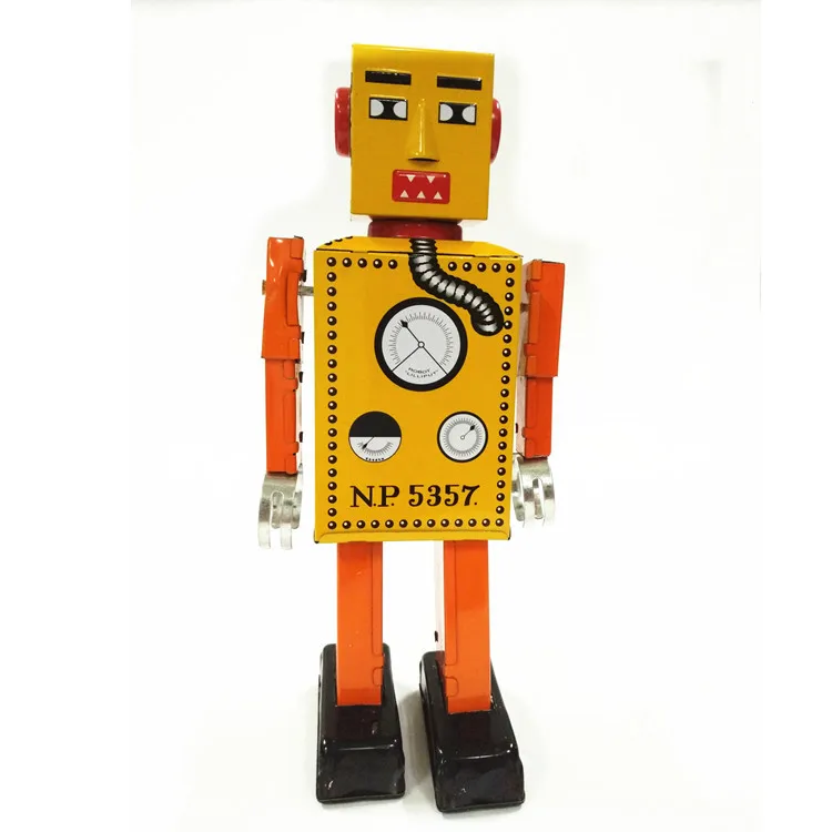 Античная Стиль олова Игрушки Роботы заводные игрушки для домашний декор для детей металлическое ремесло MS397 робот