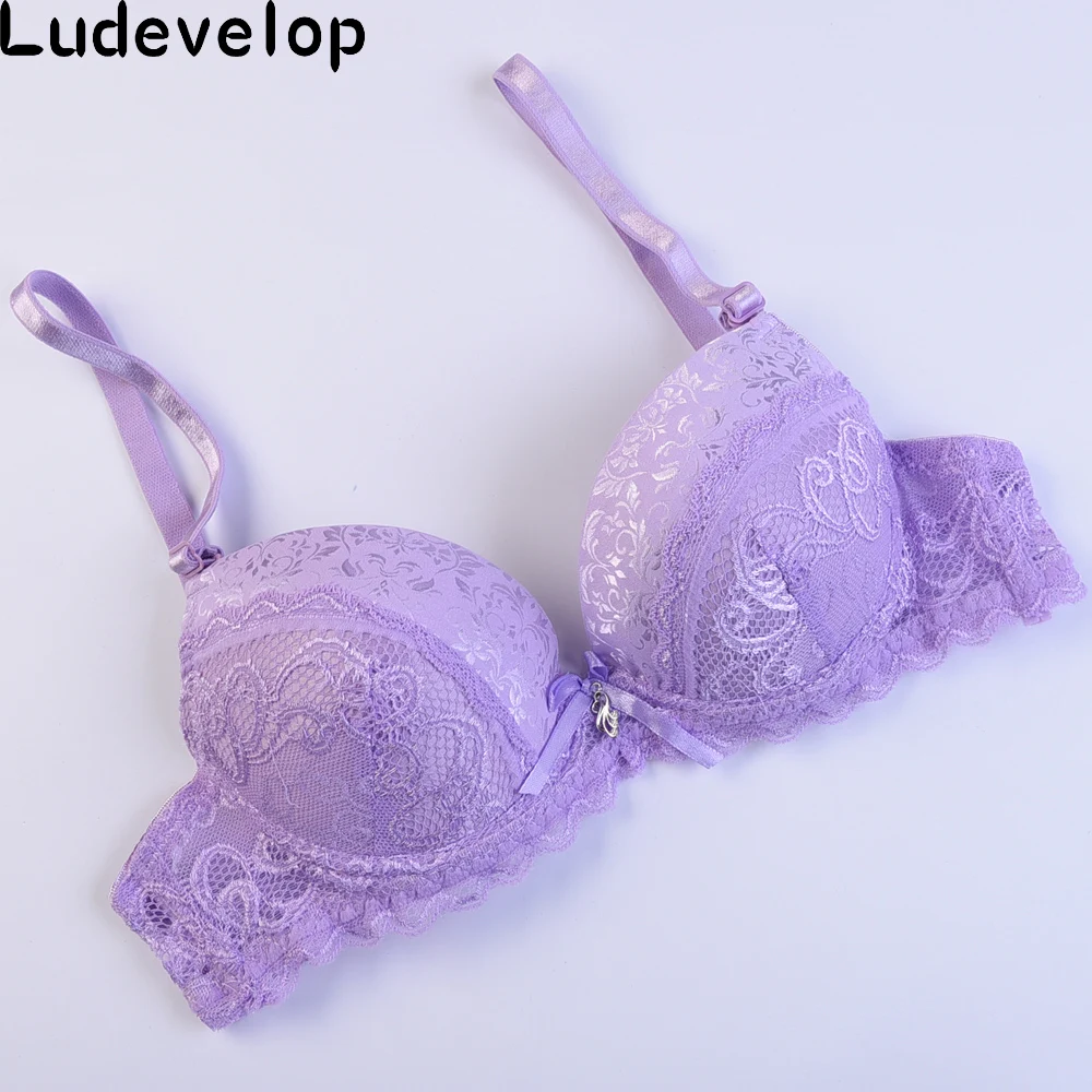 

Sexy Print With Lace Bras Push up 32-38 Women's Underwear Bra ABC Cup Lingerie Candy Color Floral Intimates Brassieres For Woman