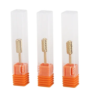 

NEW-Electric Nail File Dirll Bits Gold Art Coarse Medium Fine 3pcs Size Manicure