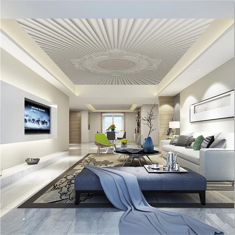 Beibehang مخصص خلفيات 3d الحديثة بسيطة الأوروبي تنقش نمط السقف سقف فريسكو 3d خلفية papel دي parede خلفيات