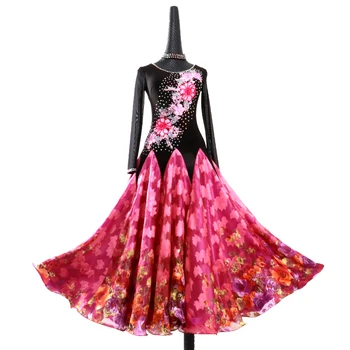 

Ballroom Dance Dress For Women High Quality Competition Dresses Modern Waltz Tango Standard Ballroom Costume black white LXT541