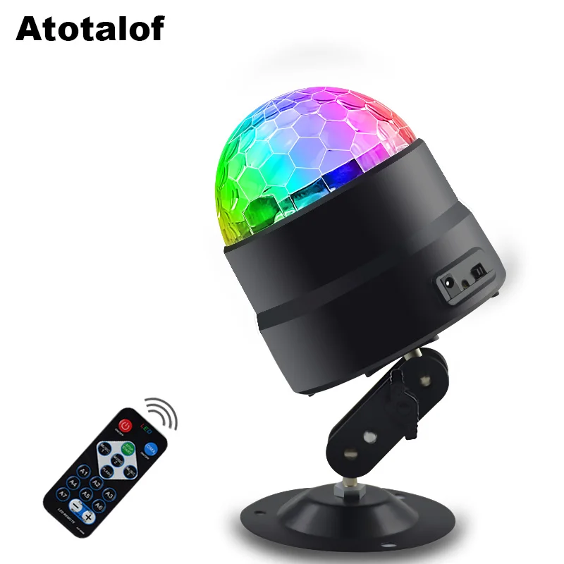 

Atotalof USB LED Stage Light RGB Sound Party Lights 5V Sound Activated Rotating DJ Disco Ball Lumiere for Home KTV Christmas